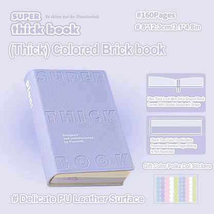 Notebook Color Brick Notebook High Appearance Thickened Portable Handbook Student Specific Mini Pocket Small Notebook Blank Note