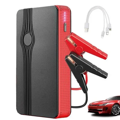 Portable Car Jump Starter 30000mAh Emergency Power Supply with Battery Clips and 3-in-1 USB Cable for Vehicle