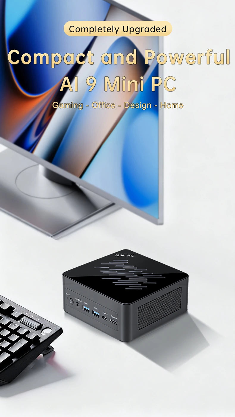 Topton Gaming Mini PC Oculink AMD Ryzen AI 9 HX 370 R7 8845HS USB4.0 2x2.5G LAN 2xPCIe4.0 NUC Mini Computer Windows 11 WiFi6