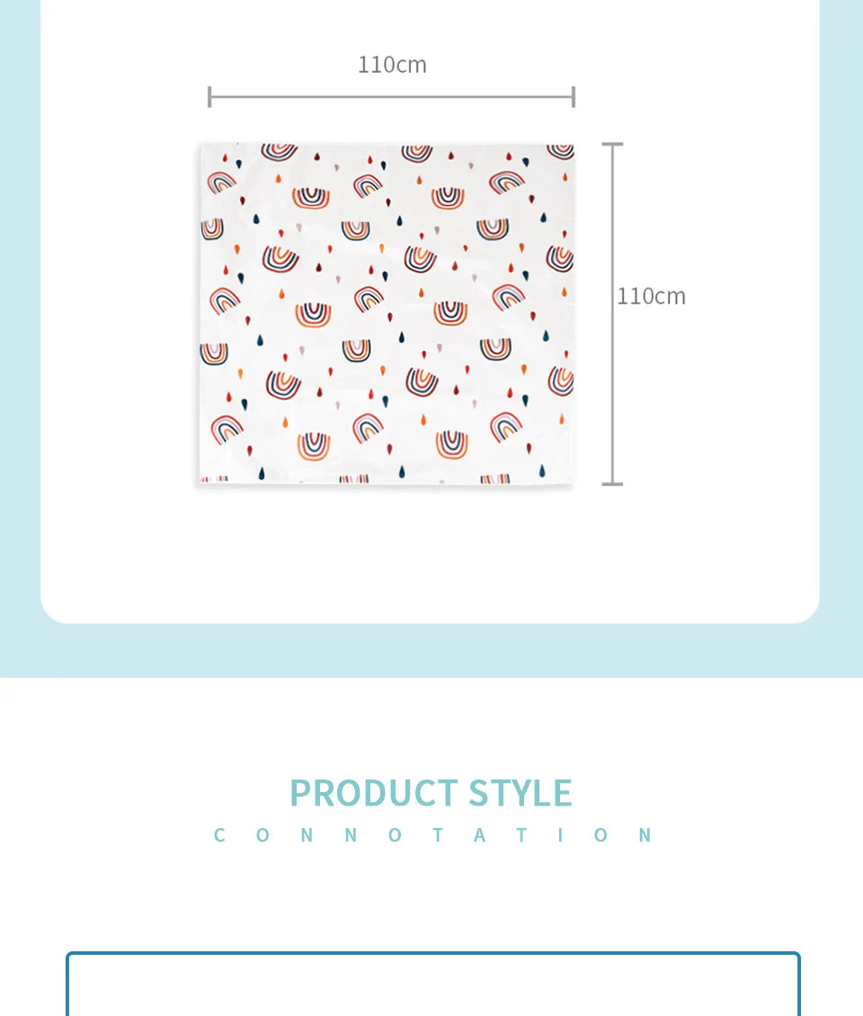 Happy Flute Baby Play Mat, Baby Crawling Mat Portable Waterproof , Anti-Slip Folding Mat Playmat For Baby Indoor Or Outdoor Use