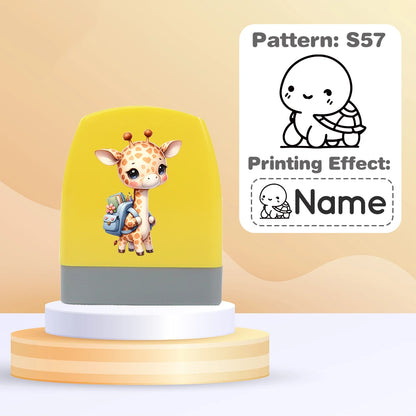 Cartoon Giraffe Customized Name Stamps for Kids,Personalized Waterproof Stamp for Clothing Name Seal for Student&Child