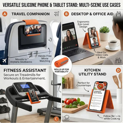 3/1Pcs Portable Phone Stand with Flexible Deformation and Adjustment–Made of aluminum alloy and silicone, non-slip desktop stand