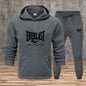 Autumn and winter men's set: Fashionable fitness jogging pullover, hooded sweatshirt, sweatshirt and casual pants two-piece set
