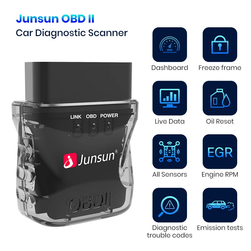 Junsun Mini Auto Scanner ELM327 Bluetooth 4.0 compatible OBD2 V3 Adapter Car Diagnostic Tool Scan Tool for Car Accessories