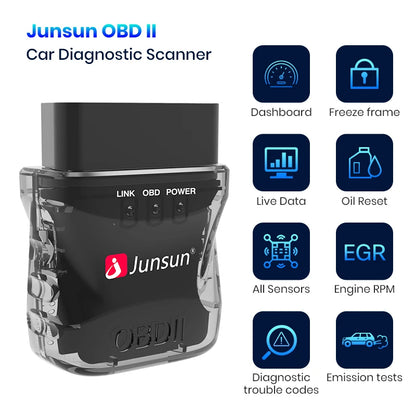 Junsun Mini Auto Scanner ELM327 Bluetooth 4.0 compatible OBD2 V3 Adapter Car Diagnostic Tool Scan Tool for Car Accessories