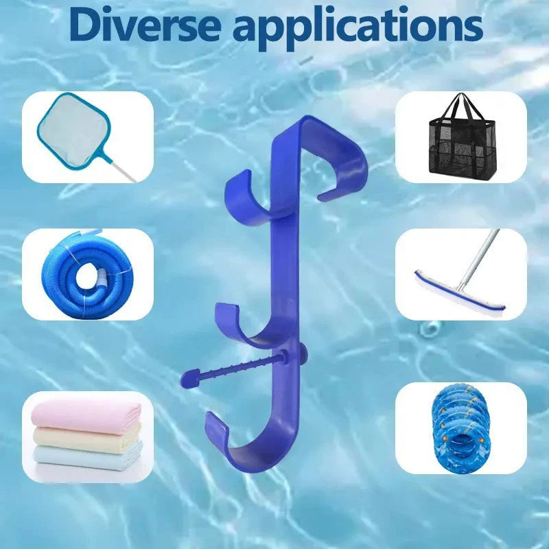 Pool Leaf Skimmer Net Holder Adjustable Telescopic Pole Hanger Above Ground Pool Outdoor Hot Tub Poolside Cleaning Accessories