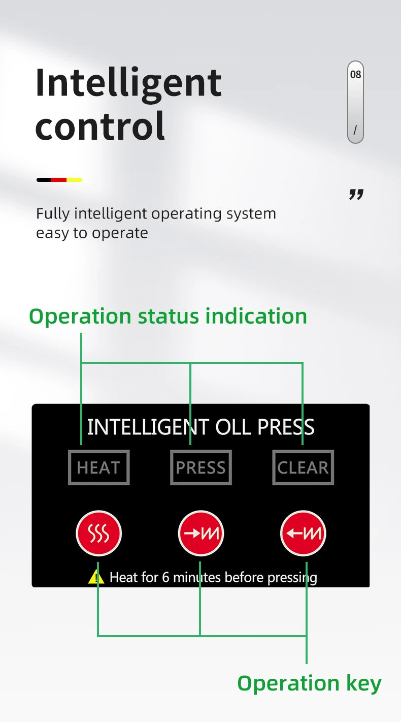 DIVEDEER New T1 Temperature Control Stainless Steel Hot and Cold Household Intelligent Small and Medium-sized Oil Press Machine