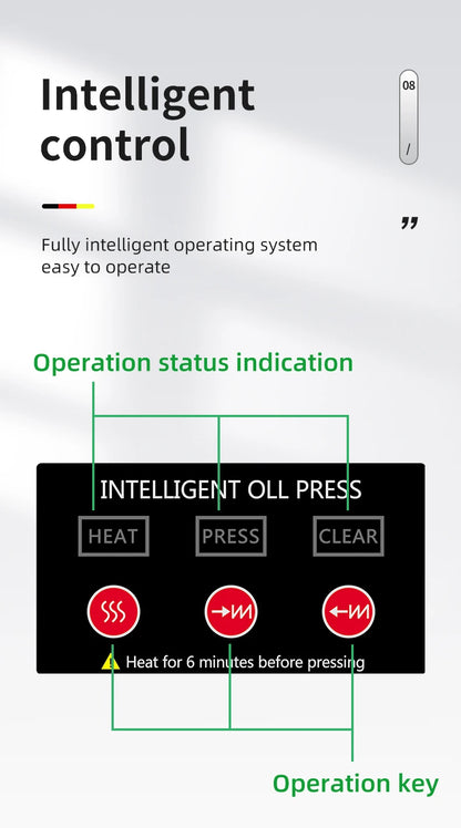 DIVEDEER New T1 Temperature Control Stainless Steel Hot and Cold Household Intelligent Small and Medium-sized Oil Press Machine