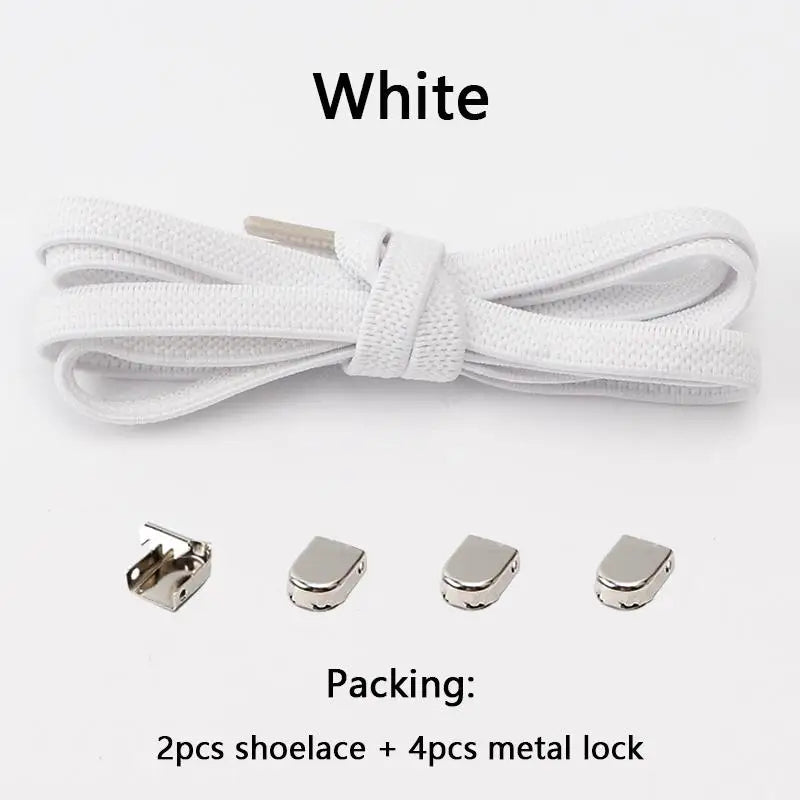 No tie Shoe laces Elastic laces Sneakers Flat Shoelaces without ties Quick Shoelace for Shoes Kids Adult One Size fits All Shoes