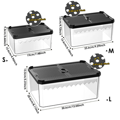 Magnetic Reptile Breeding Box with Sliding Cover Universal Design for Lizards Geckos Horned Frogs Snakes And Spiders
