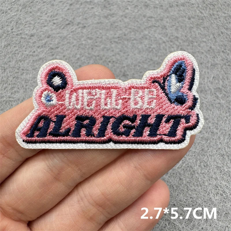Cartoon Embroidered Patches For Clothing Slogan Letters Embroidery Patch For Clothes Iron On Patches On Clothes Jackets DIY