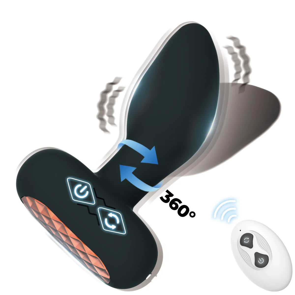 Anal Plug Adult Sex Toys with 10 Vibration & 6 Rotating Remote Control Vibrating Anal Butt Plug 360° Wiggles Prostate Massager