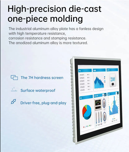 15-23.8 Inch Industrial Touch Screen Panel Pc Aluminum Case Embedded Front Ip65 All In One Industrial Panel Pc