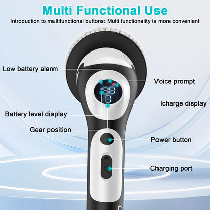 HOMEFISH Multifunctional Electric Cleaning Brush Voice Rechargeable Smart Rotary Cleaning Brush Kitchen Cleaning Brush
