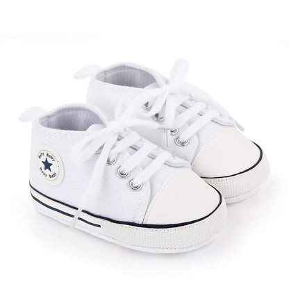 New Baby Shoes Boys Girls Classic Canvas Casual Sneakers Spring Newborn First Walker Toddler Soft Sole Non-Slip Walking Shoes