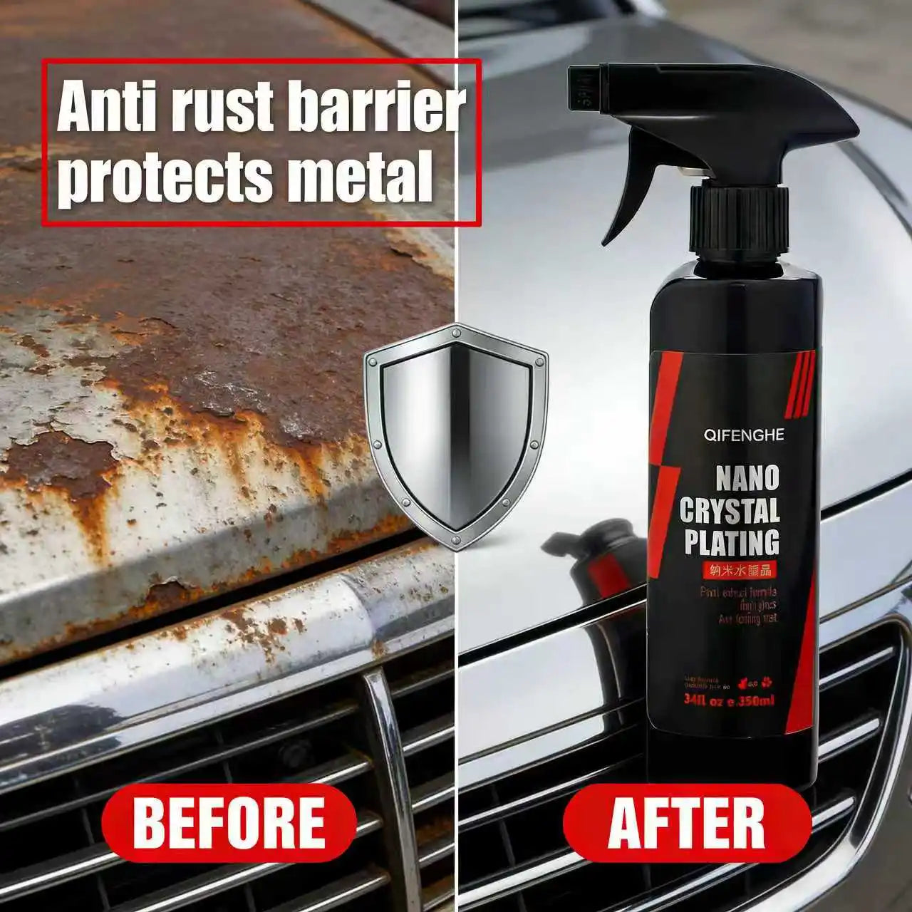 QIFENGHE Nano Crystal Plating – Ceramic Coating for Car Paint, Wheels & Glass, Ultra-Hydrophobic & Gloss Enhancement, Long-Lasti