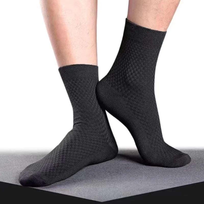 5Pairs/Lot Men's Socks High Quality Bamboo Fiber Business Breathable Deodorizing Socks Men's Casual Socks Large Size EU38-46