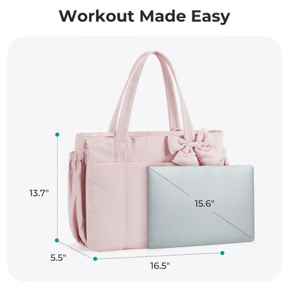 BAGSMART Large Capacity Tote Bag for Women Versatile Commuting Handbag Messenger Multiple Pockets Shoulder Sport Bag