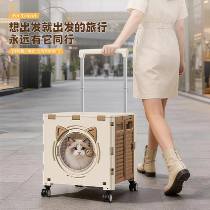 Pet outdoor pet travel trolley cat dog trolley folding shopping cart supermarket household
