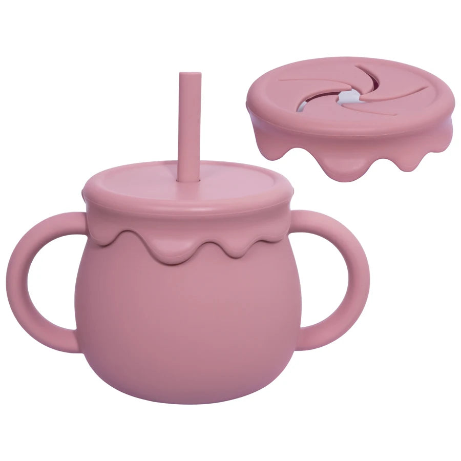 Baby Feeding Food Storage Box Snack Cup Portable Drinking Cup Infant Dual Purpose Sippy Cup Cover Band Newborn Accessories
