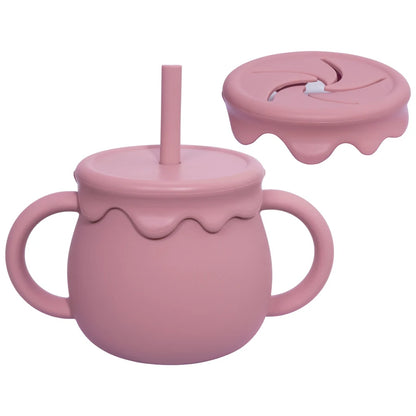 Baby Feeding Food Storage Box Snack Cup Portable Drinking Cup Infant Dual Purpose Sippy Cup Cover Band Newborn Accessories