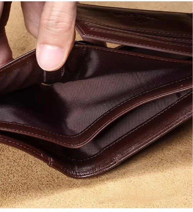 ManBang Classic Style Wallet Genuine Leather Men Wallets Short Male Purse Card Holder Wallet Men Fashion High Quality