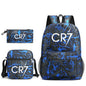 3pcs Simple Lightweight Backpacks CR7 Sports Casual Travel Outdoor Backpacks Teens Laptop Mochilas sac a dos