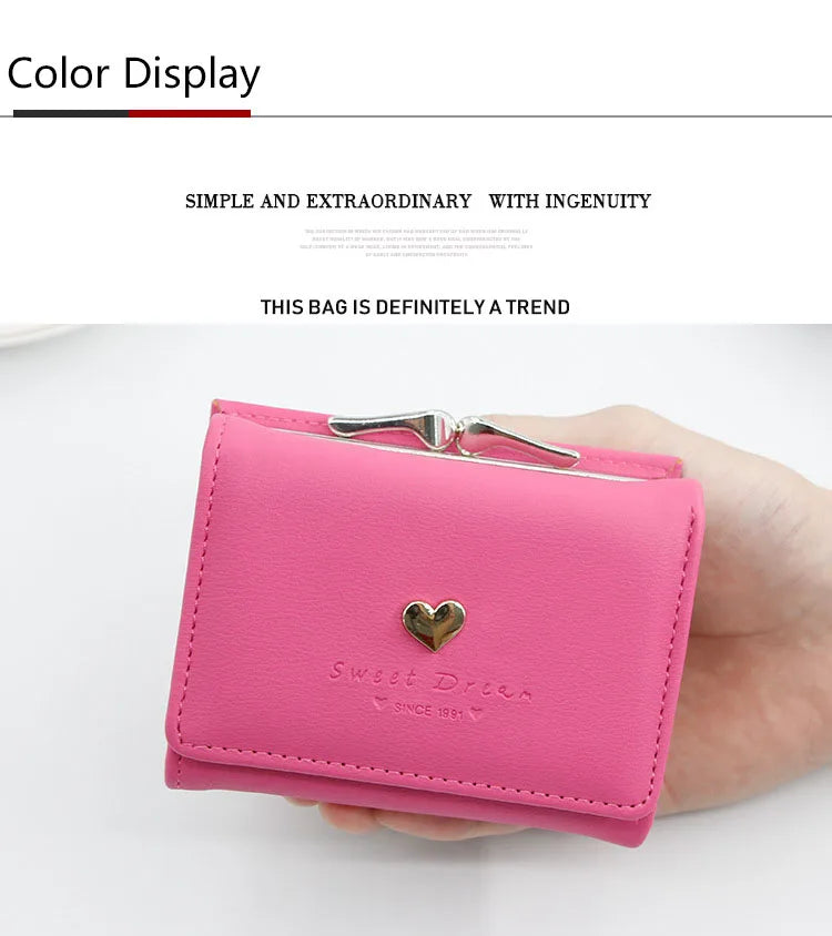 New Mini Short Women Wallets High Quality Coin Pocket Luxury Female Purses Card Holder Photo Holder Cute Wallet For Girls