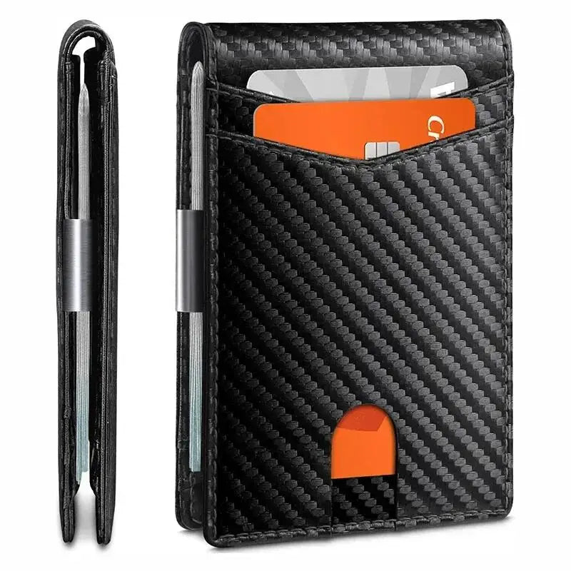 Rfid Carbon Fiber Luxury Men Wallets Money Bag Slim Thin Man Card Holder Wallet for Men Small Short Purse Male Vallet Billfold
