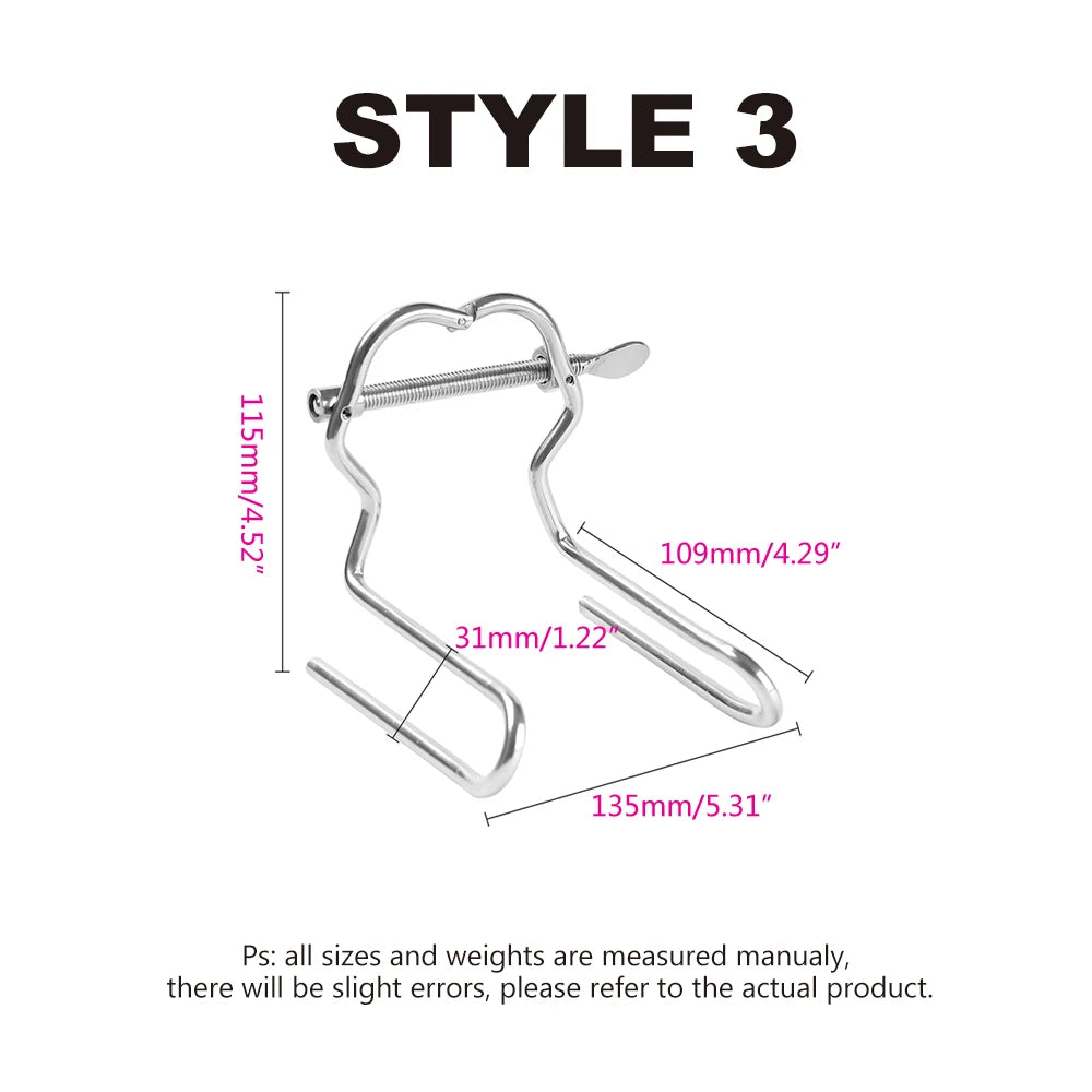 1pcs, Adjustable Huge Stainless Steel Anal Dilator Metal Vaginal Speculum Fisting Vaginal Dilator Anal Training  Adult Sex Toys