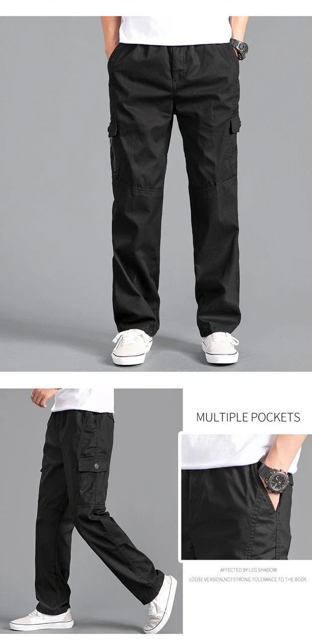 Men's Cargo Pants Loose Straight Pants Plus Size Clothing Work Wear Korean Japanese Joggers Homme Sports Cotton Casual Trousers