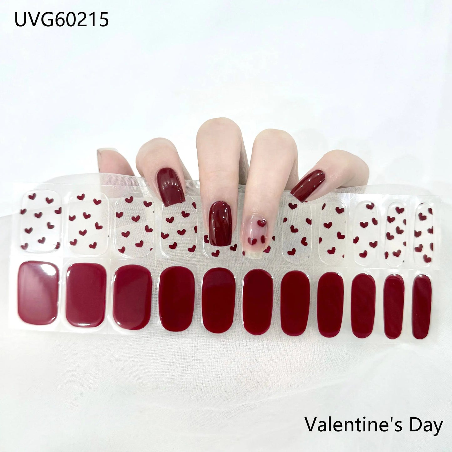 20/22Tips UV Semi cured Gel Nail Stickers Waterproof Long Lasting Full Gel Nail Wraps Press On Nail Decal DIY Manicure