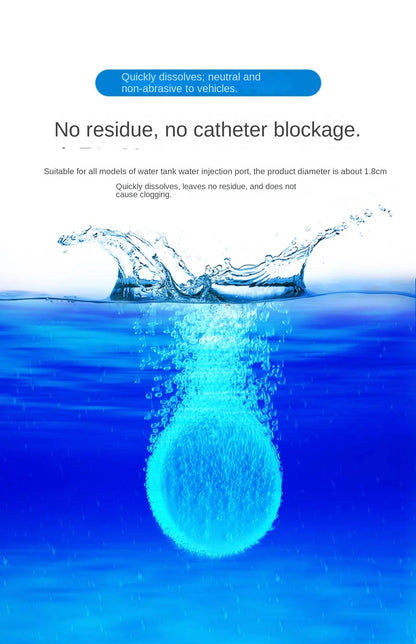 Solid Cleaner Car Windscreen Cleaner Effervescent Tablet Auto Wiper Glass Solid Cleaning Concentrated Tablets Detergent