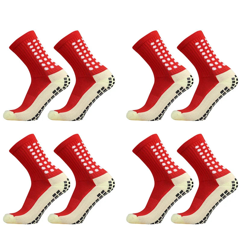 1/4 Pairs Anti-slip Soccer Women Men Outdoor Sport Grip Football Yoga Socks