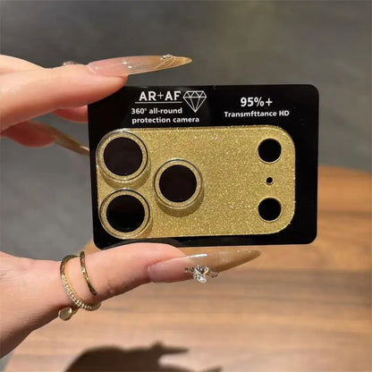 Glitter Bling Full Camera Shield Protector For iPhone 17 Pro 17 ProMax 17 Lens Guard Tempered Glass Film Ring Back Cover