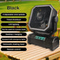 20000 mAh Wireless Battery-Powered Camping Fan with LED Light and Remote Control, 4 Speeds, Timer Function, USB Interface