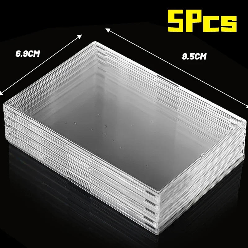 Transparent acrylic card storage clip-type game sports trading card display box K-pop idol photo protective cover non-magnetic