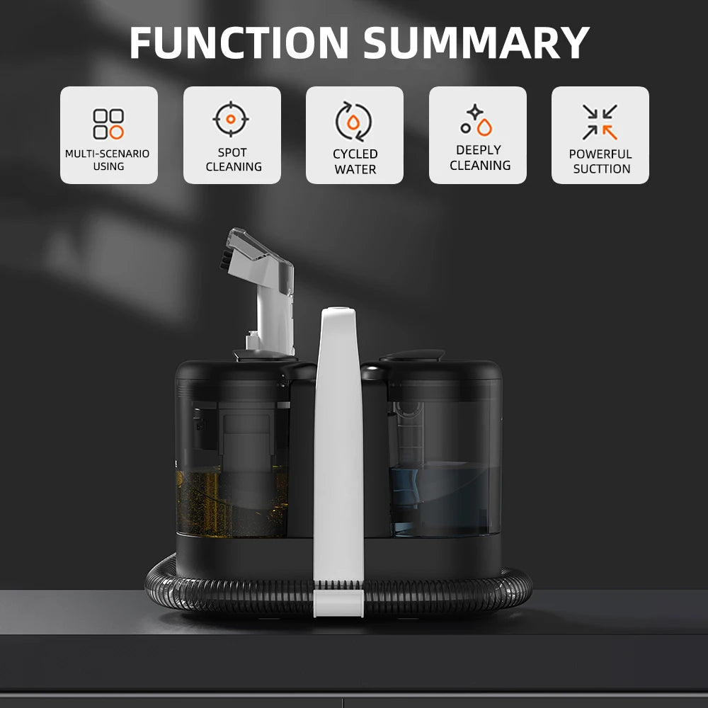 600W Portable Carpet Cleaner 15KPa Strong Suction Spot Cleaner Spray Vacuum Machine for Sofa Upholstery Car Pet Stains