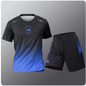 Summer Fitness Men Running Short Sleeve T-Shirt +Shorts Two Piece Set Sportswear Casual Fitness Sports Quick-drying Sets S-4XL