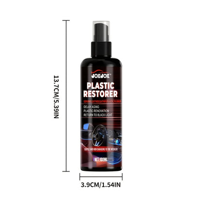 100ml All-in-One Automotive Plastic Restorer Spray - Instant Black Shine &, for Car & Trim, Dashboard/-like/Chrome Renew, Plasti