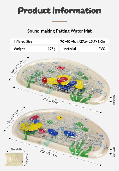 Inflatable Pvc Baby Water Mat for Infants Toddlers Early Education Press to Make Sound Tummy Time Play Mat