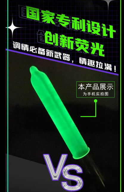 Glowing Delay Ejaculation Condoms For Men Fluorescence Rubber Condom Noctilucent Penis Sleeves Sex Toys For Women Sex Toys Shop