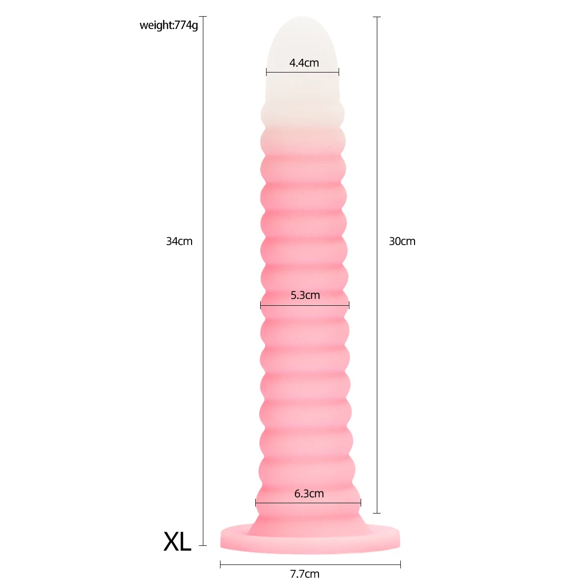 Adult Erotic Sex Toys Gradient Pink Anal Plug Dildo Massager With Threaded Design Strong Suction Cup Extra Long Anal Butt Plug