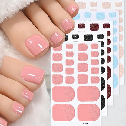 5Sheets Yellow Daisy Toenail Sticker 110Tips Full Cover Baking Free Toe Nail Wraps Elegant Flower Self-Adhesive Toe Polish Strip