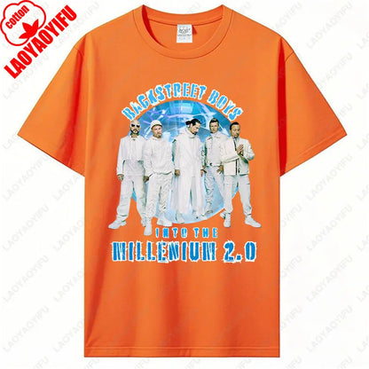 Backstreet Boys Millennium Tour Music Vintage Tshirt Men Women Hipster Popular Tops Summer Fashion Streetwear Unisex Tees Gift