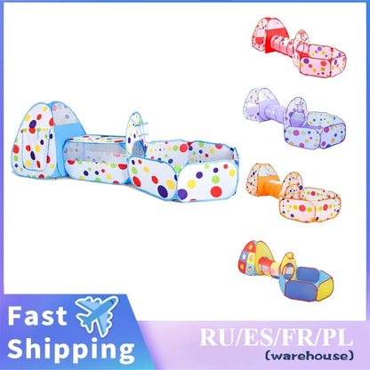 3pcs/set Children's Play Tent Ball Pit Crawling Tunnel Kid Playground Yard Outdoor Garden Toy Tent Baby Playpen Playground House