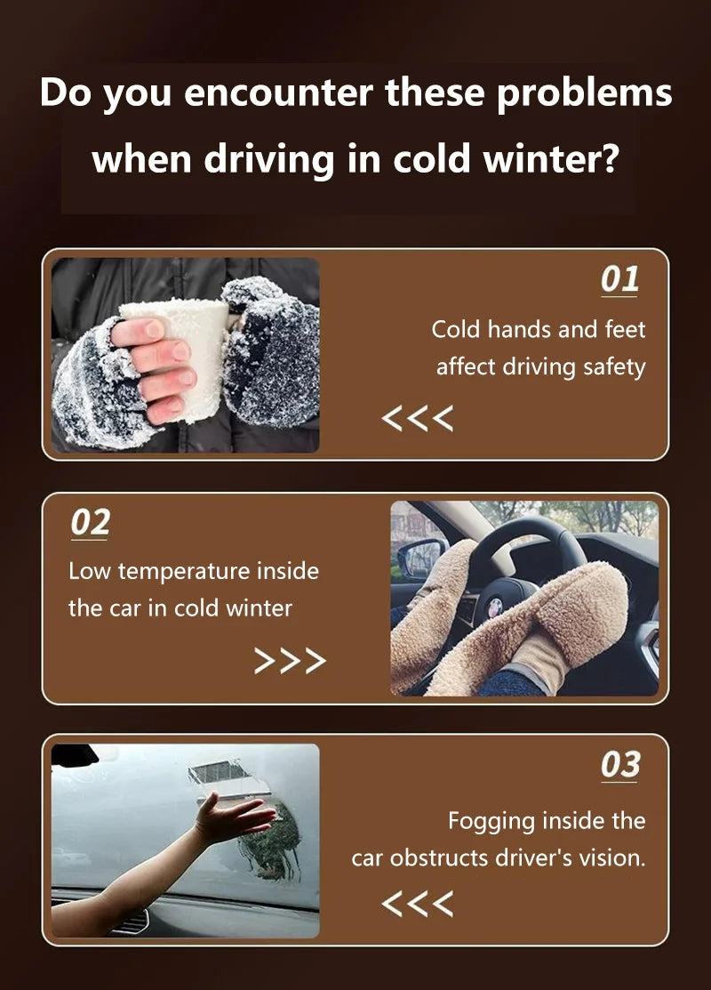 Fast Heating 12V/24V Car Heater & Defroster, Dual Speed Quick Warm Up, Front Demister for Winter Car Heating & Defogging