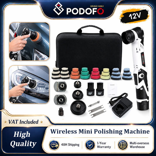 Podofo Wireless Mini Polishing Machine Car Detailing Tool  6 Speed Adjustable Handheld Detail Polisher For Automotive Interior Gaps, Decorative Strips, Corner Finishing, Furniture Polishing And Surface Repair
