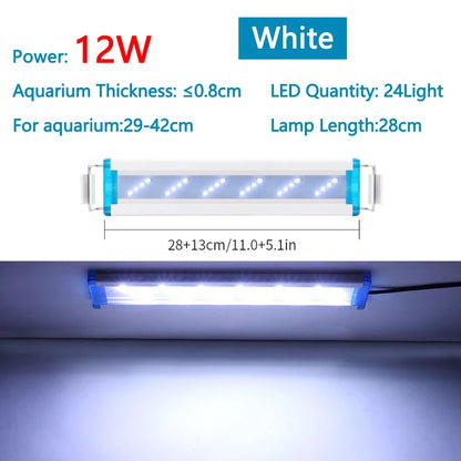 Extensible Waterproof Clip on Lamp For Fish Tank Super Slim Fish Tank Aquatic Plant Grow Aquarium LED Light 18-58cm 220V