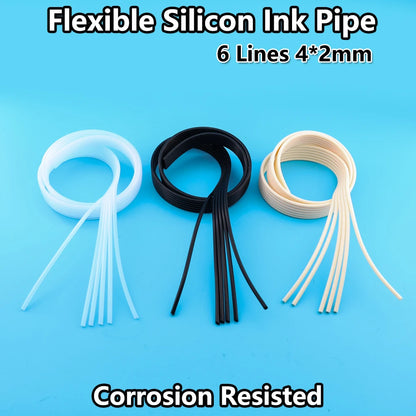 DTF UV Inkjet Printer Ink Tube 4*2mm 6 Rows CISS System Soft Pipe Silicone Corrosion Resisted Material Flexible Ink Hose Pipe